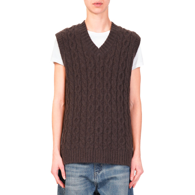 Haveone-Gilet trecce - moro