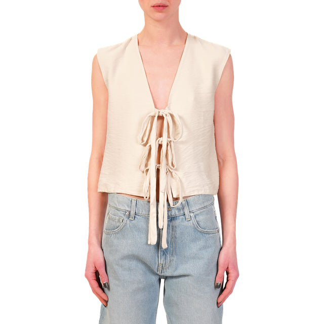 Haveone-Gilet con lacci - burro