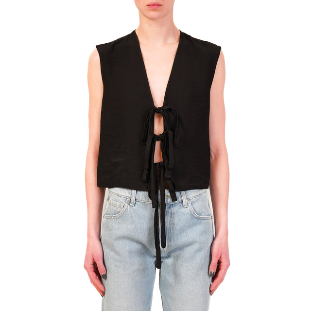 Haveone-Gilet con lacci - nero