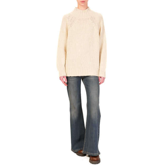 Haveone-Maglia collo cratere misto alpaca - calce