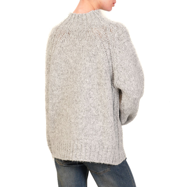 Haveone-Maglia collo cratere misto alpaca - perla