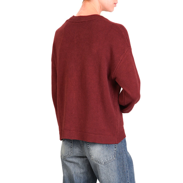 Haveone-Cardigan con tasche - Bordeaux