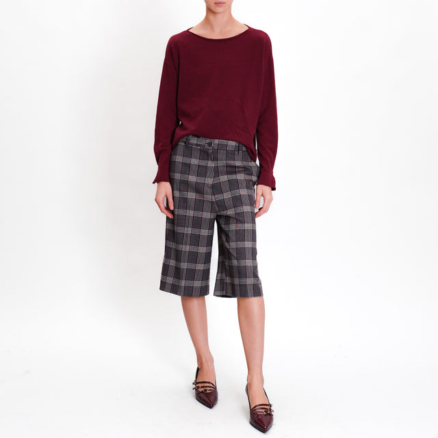 Haveone-Bermuda check - bordeaux/sand