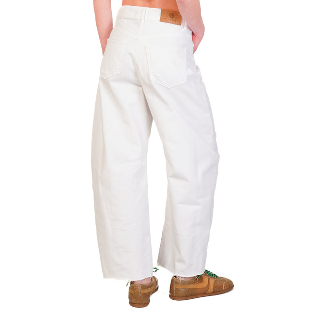 Haveone-Jeans BARBARA barrel con rotture - bianco