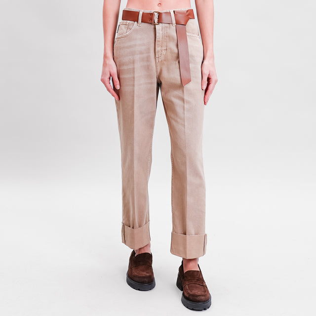 Haveone-Pantalone MANDY cotone drill stone wash - beige