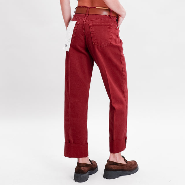 Haveone-Pantalone MANDY cotone drill stone wash - Bordeaux