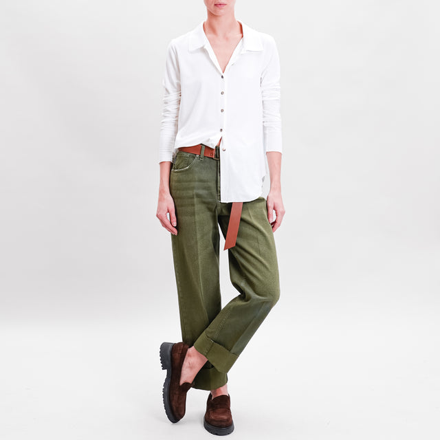 Haveone-Pantalone MANDY cotone drill stone wash - militare