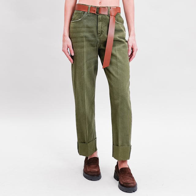 Haveone-Jeans MANDY cotone drill stone wash - militare