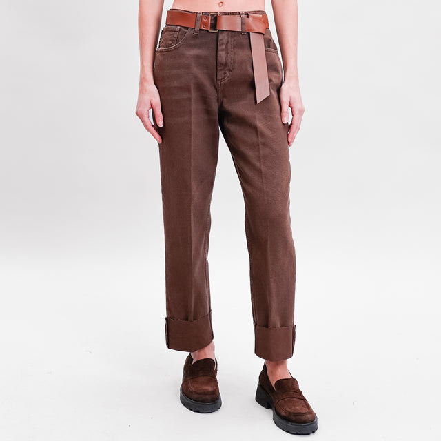 Haveone-Pantalone MANDY cotone drill stone wash - moro