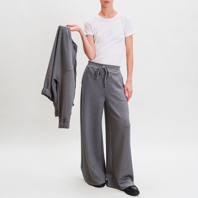 Haveone-Pantalone neoprene elasticizzato con coulisse - grigio