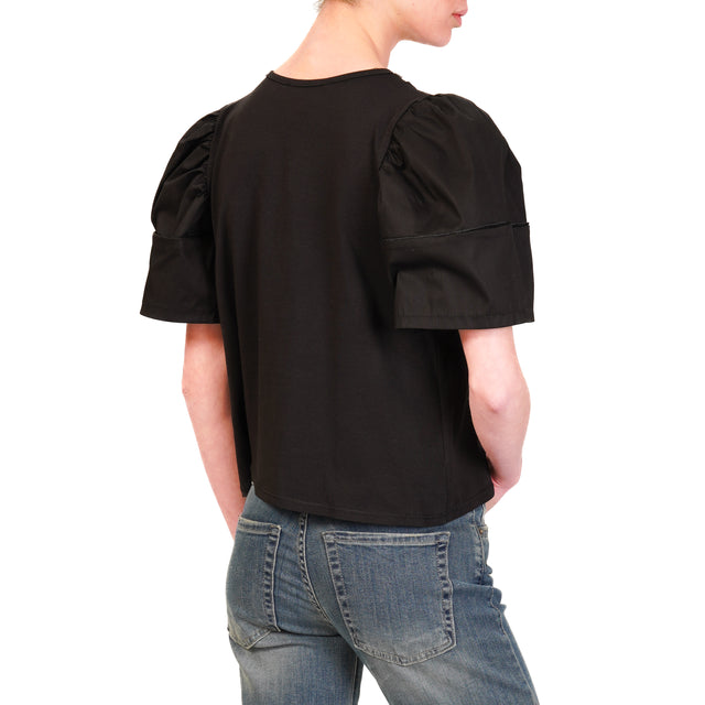 Haveone-T-shirt girocollo mezza manica - nero