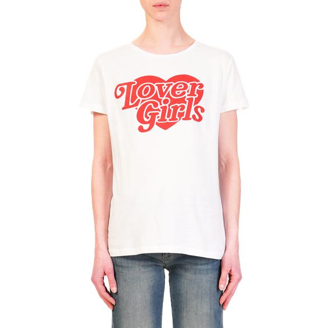 Haveone-T-shirt "LOVER GIRLS" - bianco/rosso