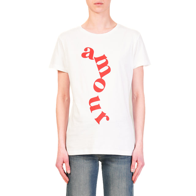 Haveone-T-shirt "AMOUR" - bianco/rosso