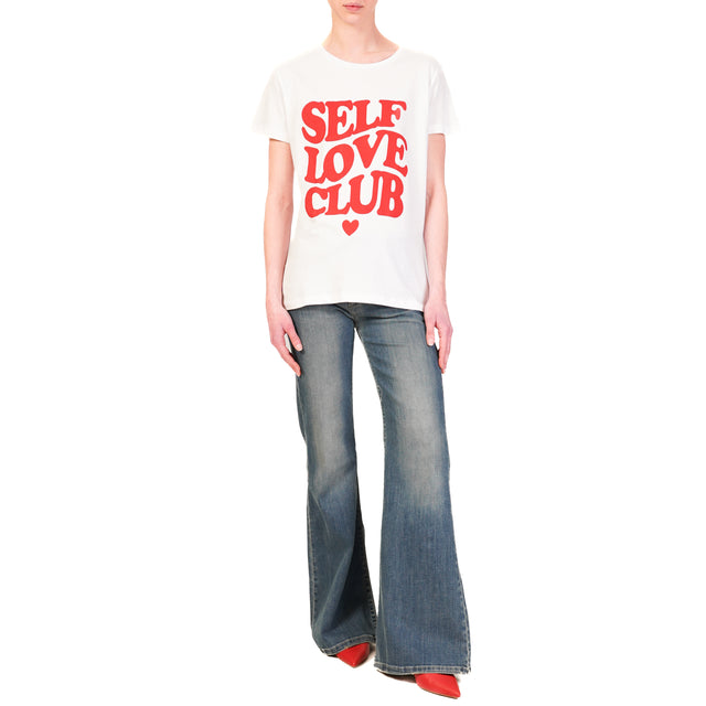 Haveone-T-shirt "SELF LOVE CLUB" - bianco/rosso