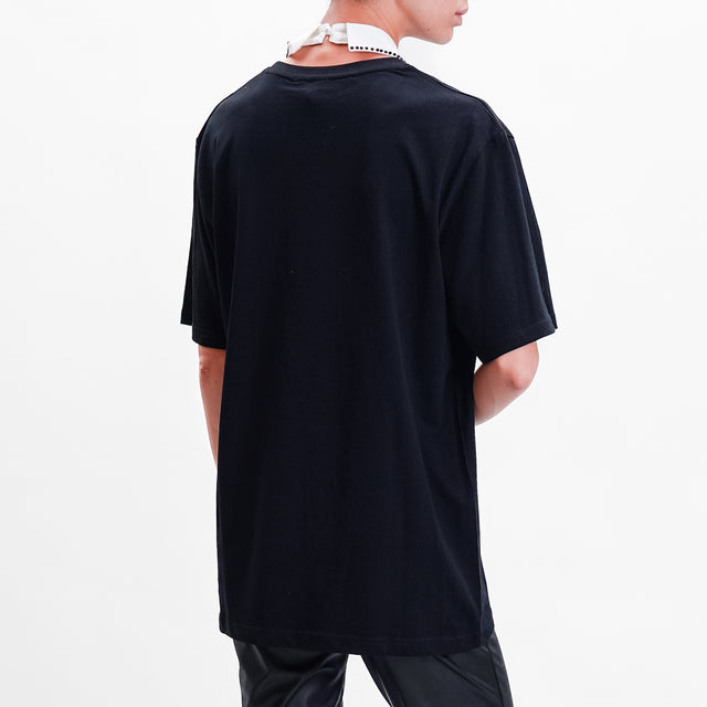 Haveone-T-shirt + colletto dettaglio gioiello - nero