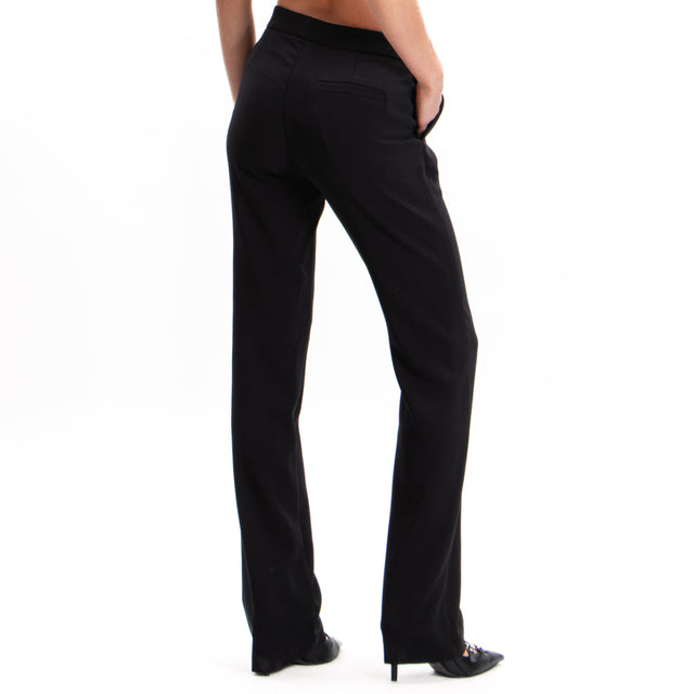 Imperial-Pantalone crêpe elasticcizato - nero