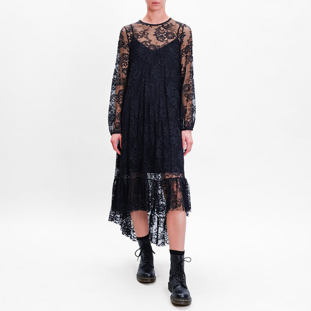 Dixie-Lace Dress Button Back - Black