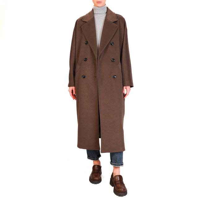 Imperial-Cappotto doppiopetto con cintura - brown