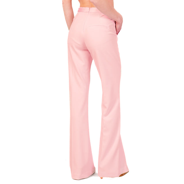 Imperial-Pantalone zampa in crepe elasticizzato - rosa confetto