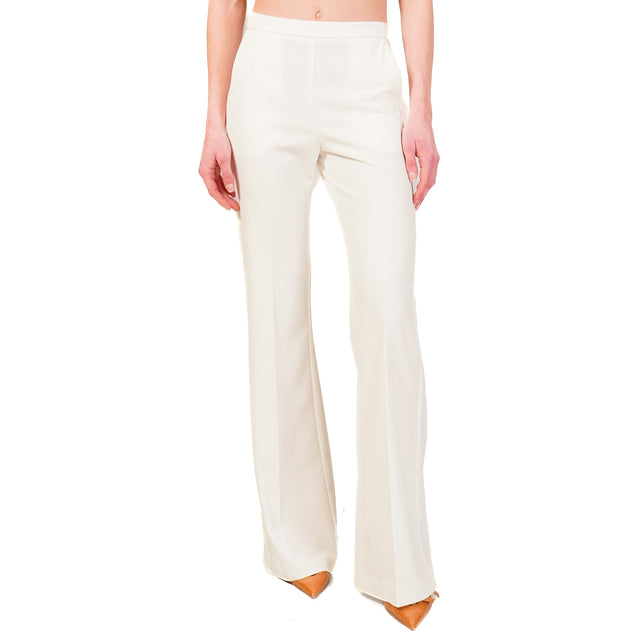 Imperial-Pantalone zampa in crepe elasticizzato - latte