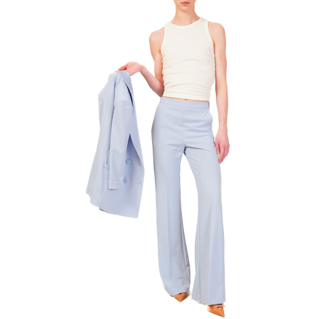 Imperial-Pantalone zampa in crepe elasticizzato - pervinca