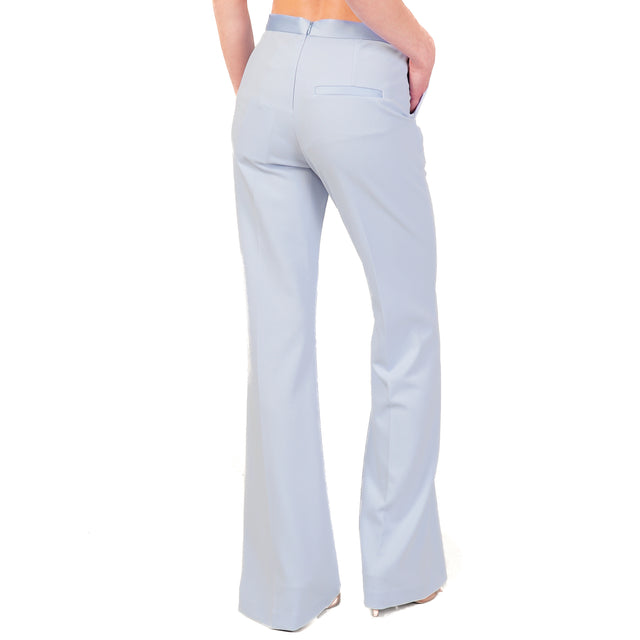 Imperial-Pantalone zampa in crepe elasticizzato - pervinca