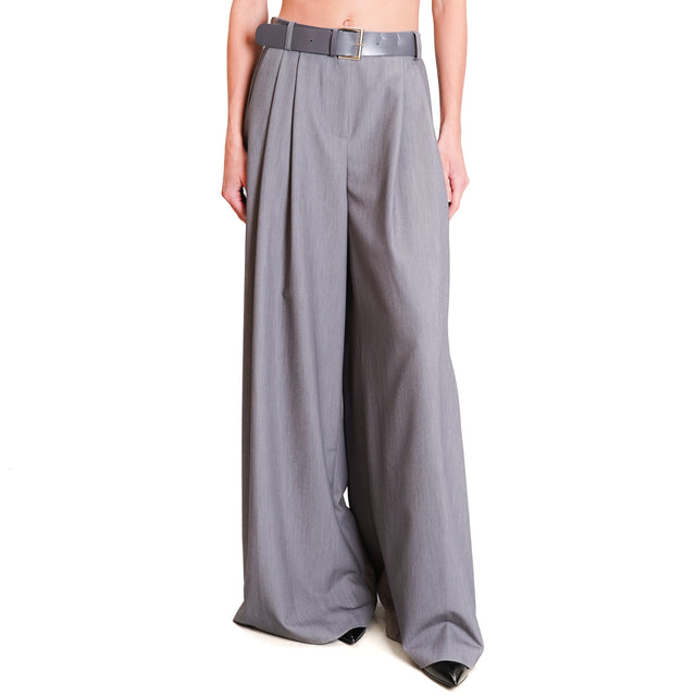 Imperial-Pantalone palazzo con pinces - grey