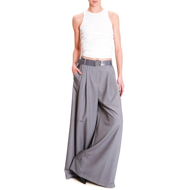 Imperial-Pantalone palazzo con pinces - grey