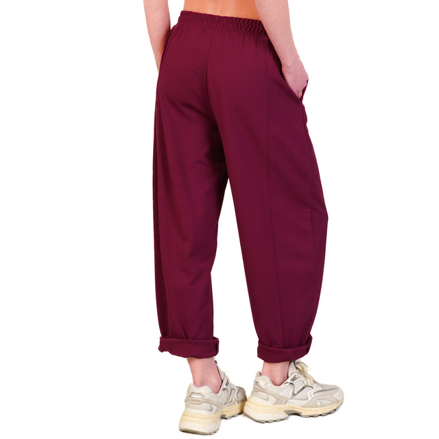 Imperial-Pantalone punto milano elastico in vita - magenta