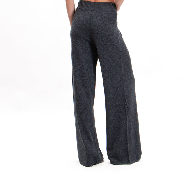 Kontatto-Pantalone misto cashmere in maglia - antracite