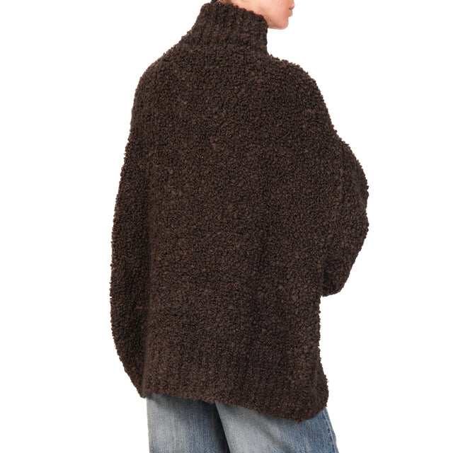 Kontatto-Bomber mohair teddy - dark brown