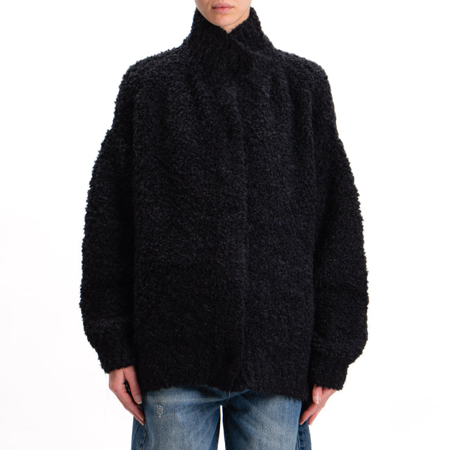 Kontatto-Bomber mohair teddy - nero