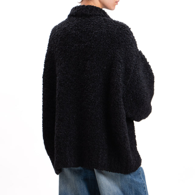 Kontatto-Bomber mohair teddy - nero