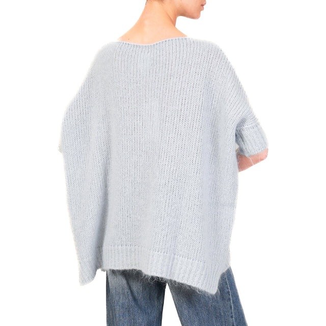 Kontatto-Mohair boat neck box sweater - dust