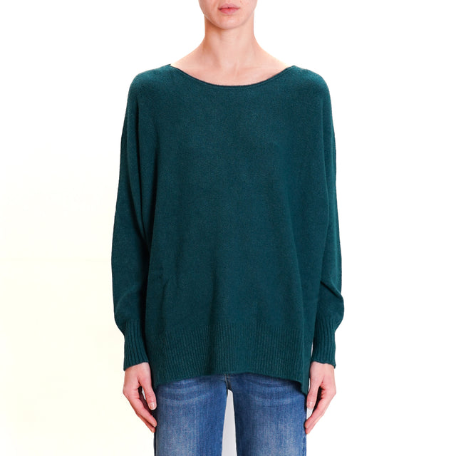 Kontatto-QS Maglia oversize spacchi laterali - VERDE