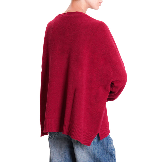 Kontatto-QS Side Slit Cardigan - Bordeaux