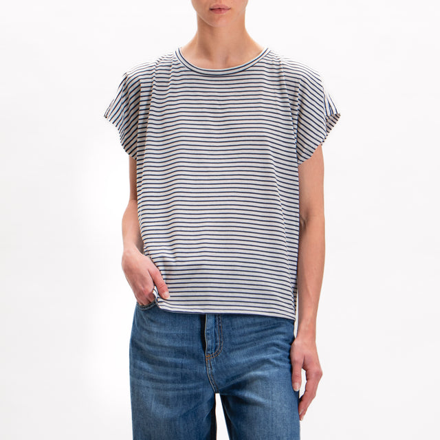 Zeroassoluto-Camiseta de rayas - blanco/azul