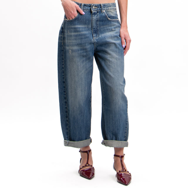 Zeroassoluto-Jeans ANKLE mom fit con abrasioni - denim