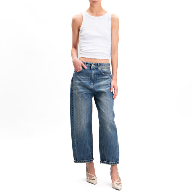 Zeroassoluto-Jeans ANKLE mom fit con abrasioni - denim