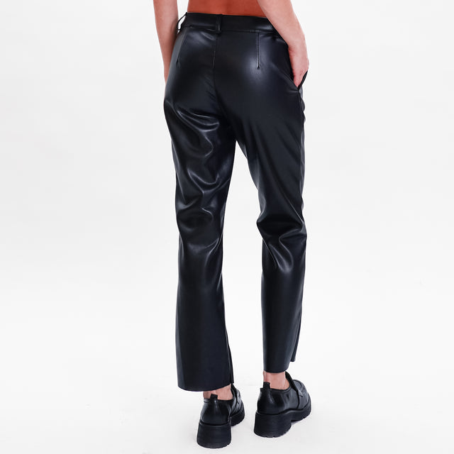 Motel-Pantalone similpelle straight - nero