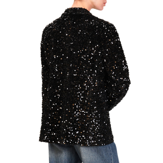 Motel-Giacca con paillettes - nero