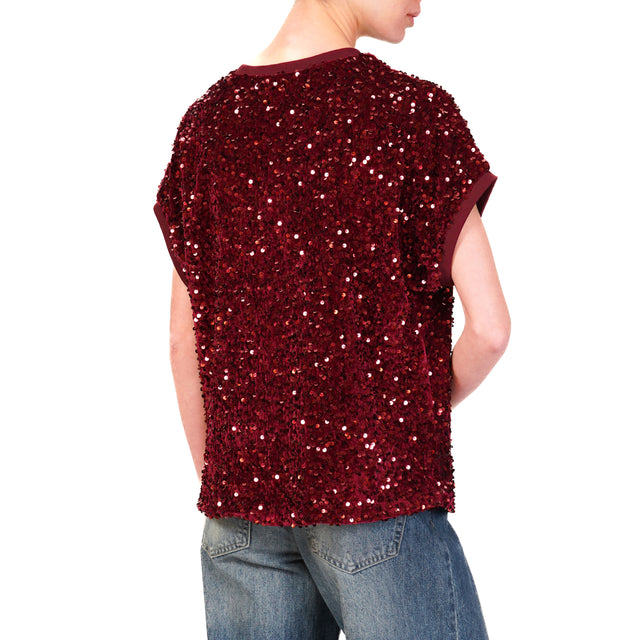 Motel-Blusa con paillettes - Bordeaux