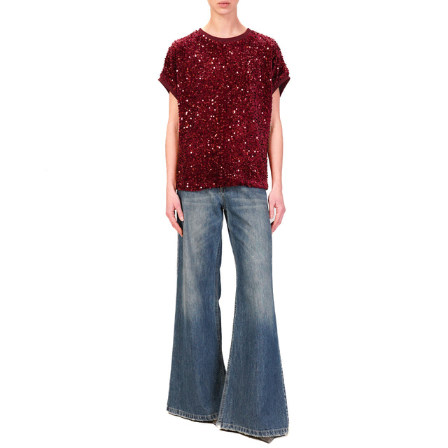 Motel-Blusa con paillettes - Bordeaux