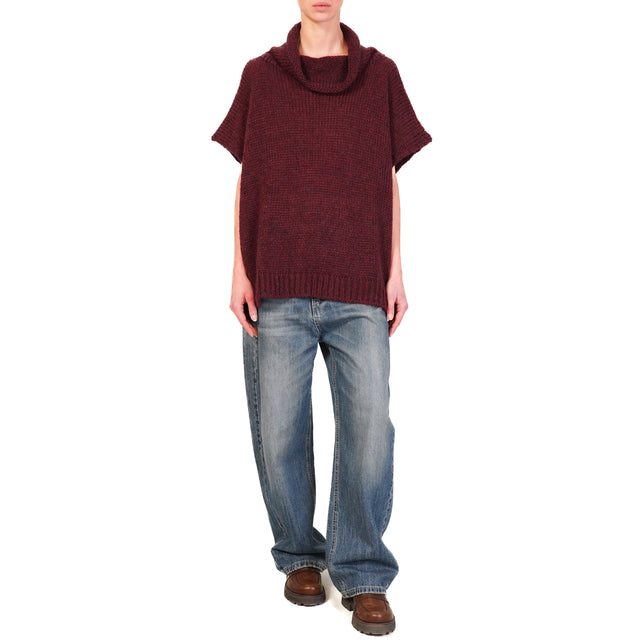 Motel-Maglia mohair collo alto - bordeaux