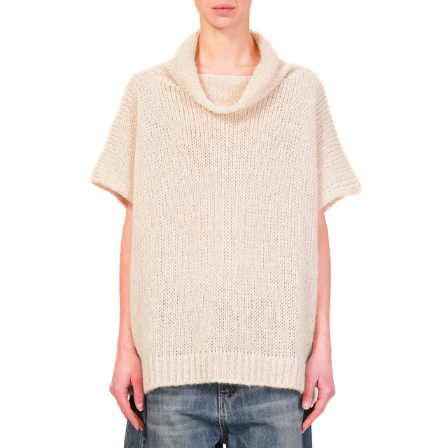 Motel-Maglia mohair collo alto - mastice