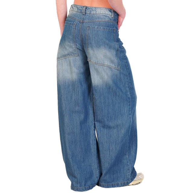 Motel-Jeans wide leg super pocket - denim