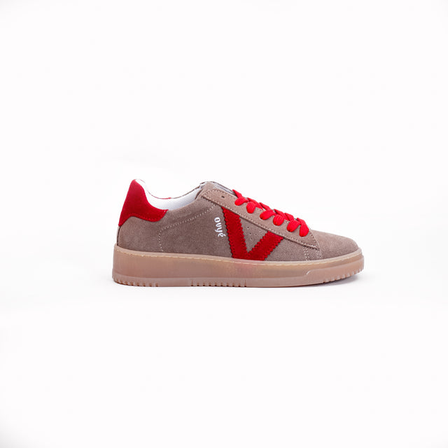 Ovye'-Sneaker scamosciata - fango/rosso