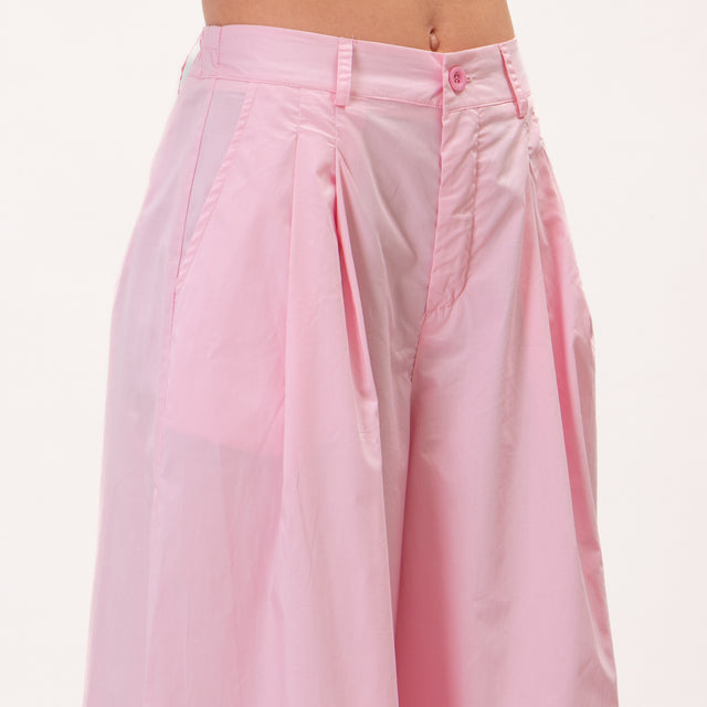 Zeroassoluto - Pantalón ancho LETY de tejido paracaídas con pliegues - rosa