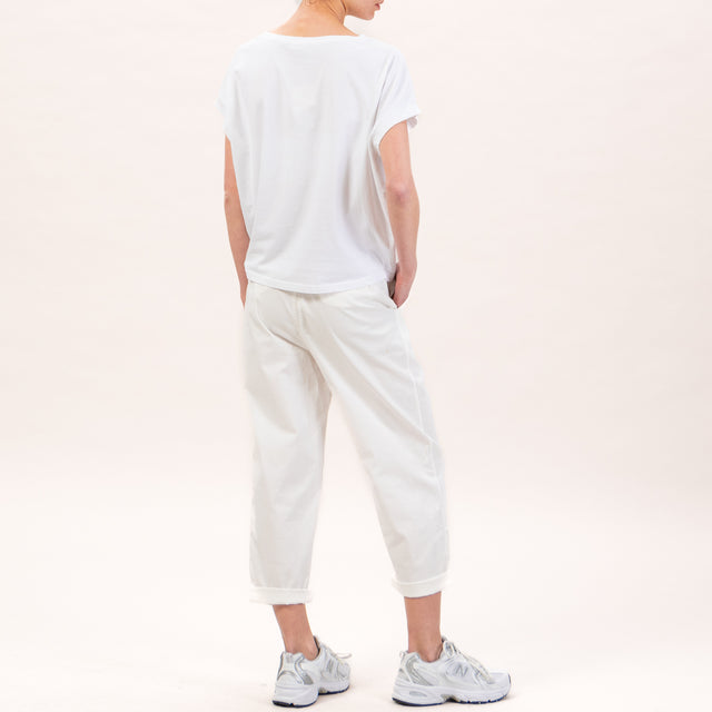 Zeroassoluto-LORY pantalones holgados elásticos - blanco roto