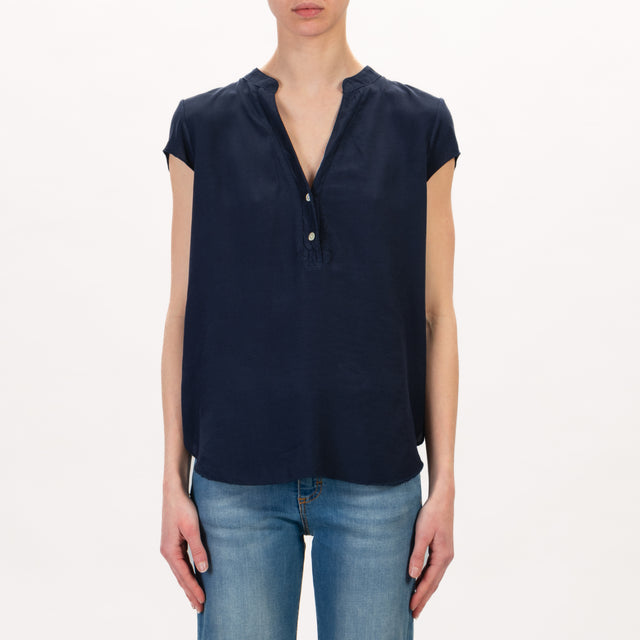 Zeroassoluto-Camisa chester media manga - azul